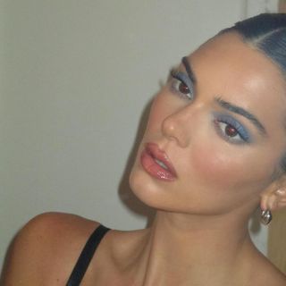 Kendall Jenner wearing blue eye shadow