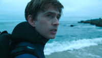 Austin Abrams at the beach in Whalefall