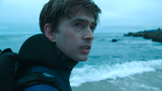 Austin Abrams at the beach in Whalefall