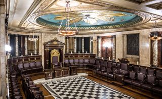 Inside the Masonic Temple in which Lindsay Seers installed her video performance
