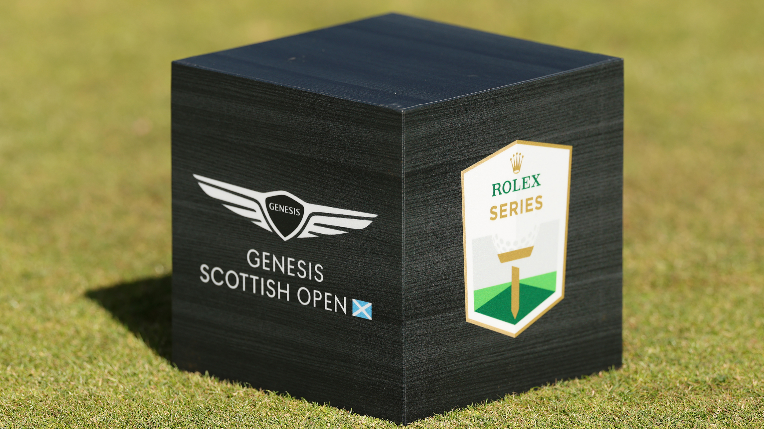 A tee marker at the Genesis Scottish Open