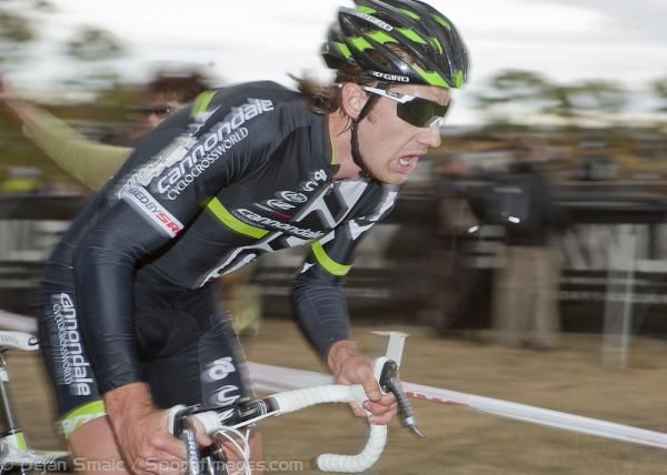Jamey Driscoll (Cannondale p/b CyclocrossWorld.com) gutting it out during a tough section of the course