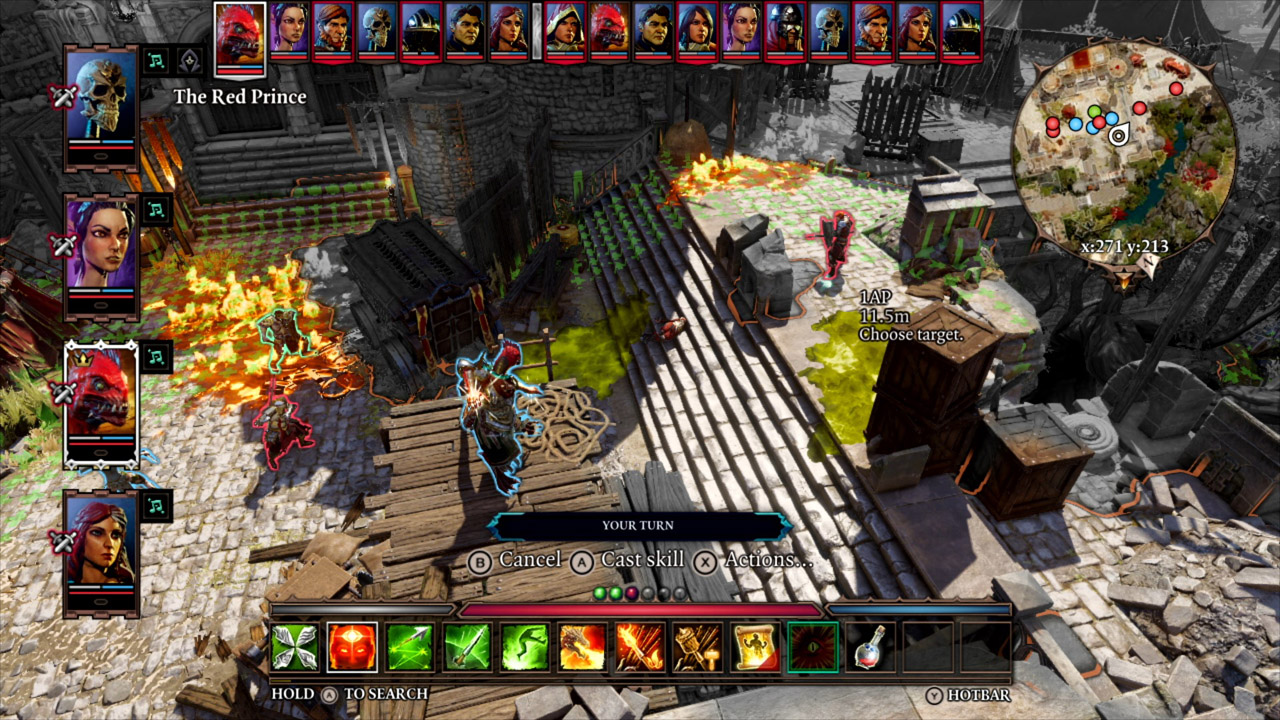 A battle scene from Divinity Original Sin 2 for Nintendo Switch
