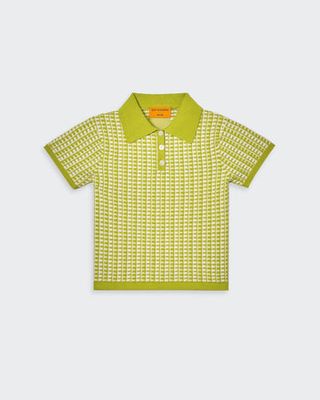 Gingham Shrunken Polo - Citrine/cream