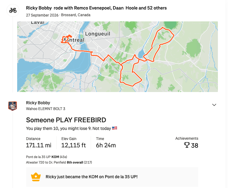 Quinn Simmons World Championships 2026 Strava file