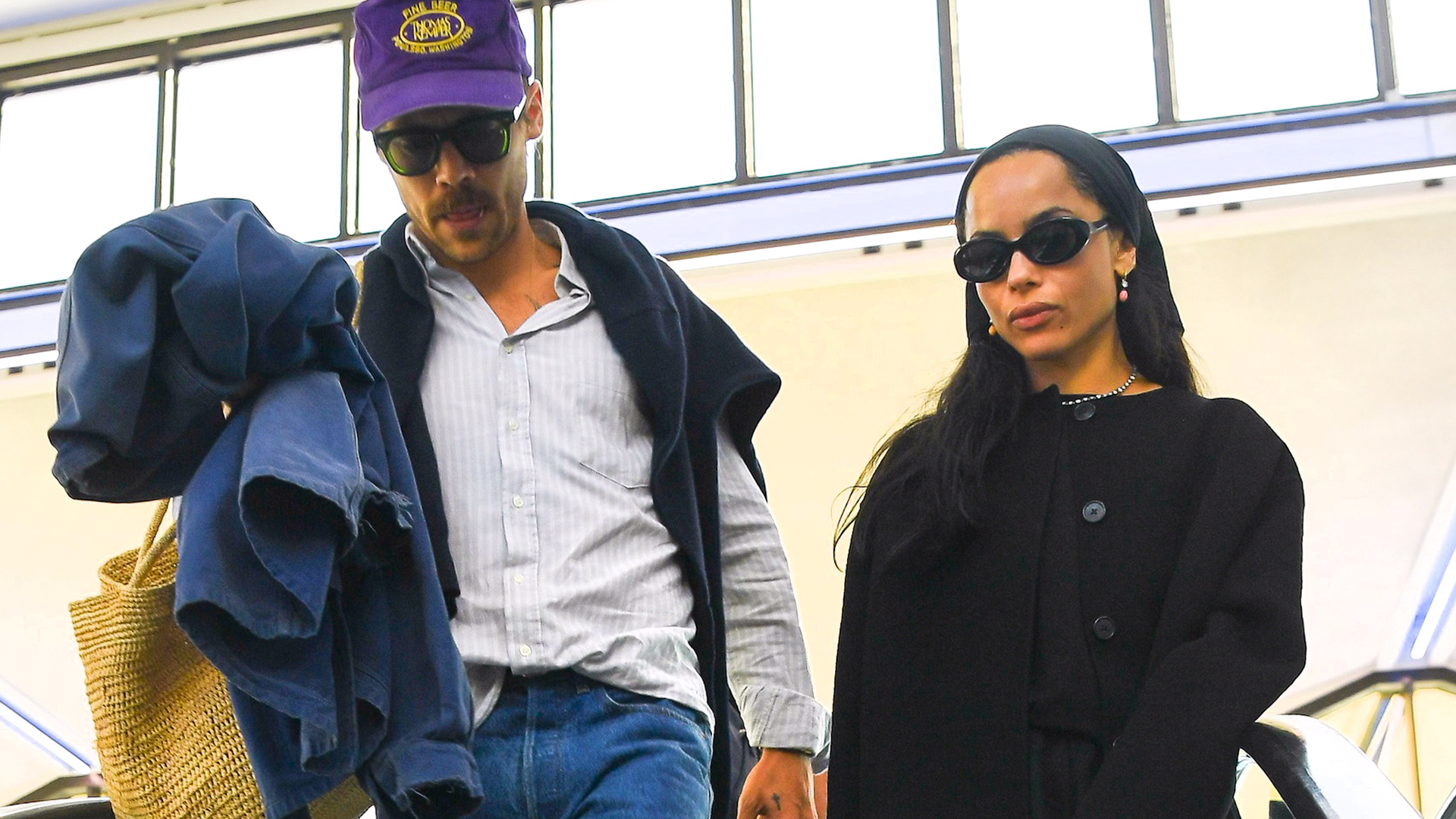 Zoë Kravitz and Harry Styles were spotted in chic airport outfits while traveling