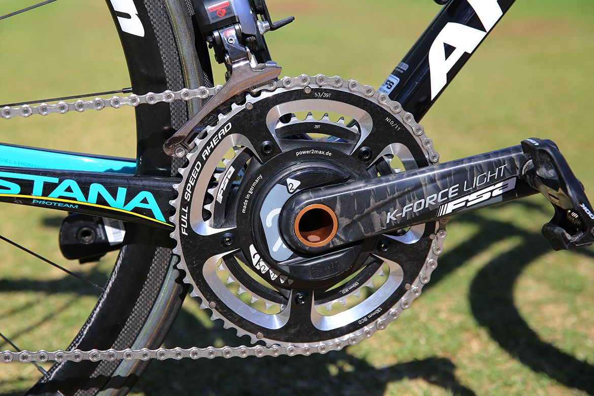 Astana also use Power2Max power meters, but on FSA K-Force Light cranks