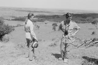 Prince Charles and Princess Anne on safari in Africa, 24th February 1971