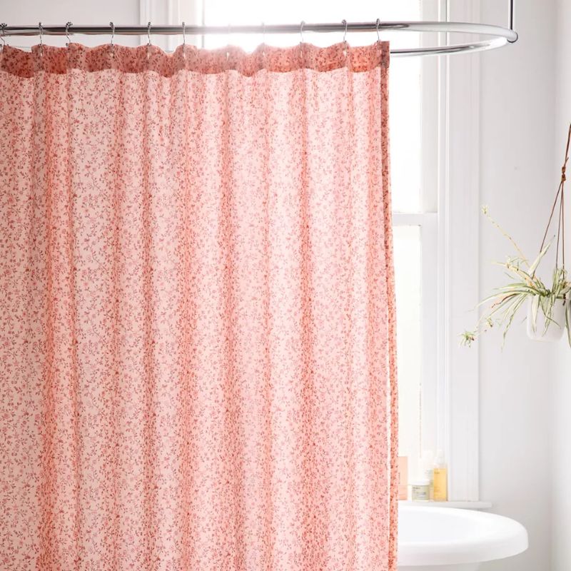 pink shower curtain