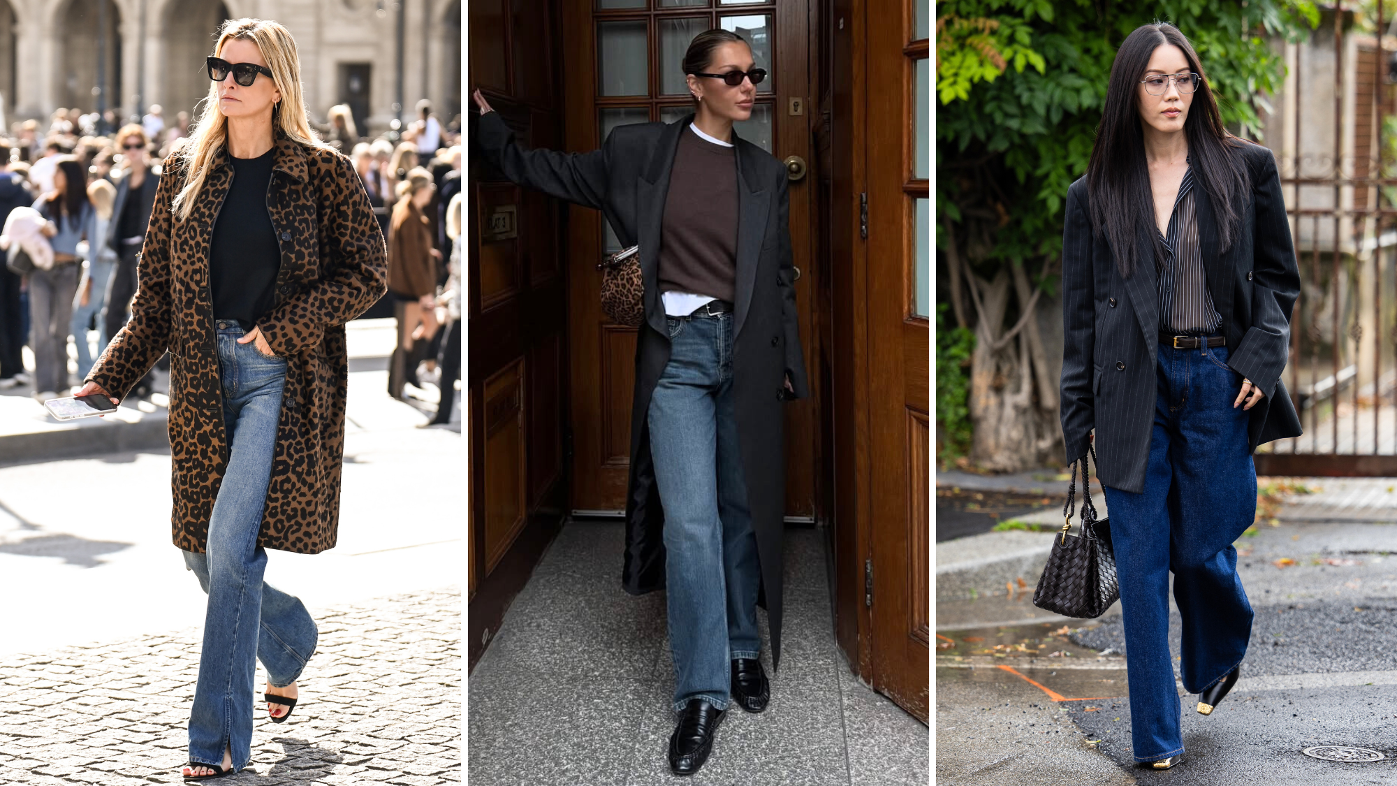 Influencers wearing straight leg jeans