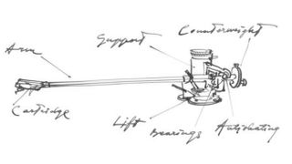 A Reed tonearm ink drawing on Reed's website