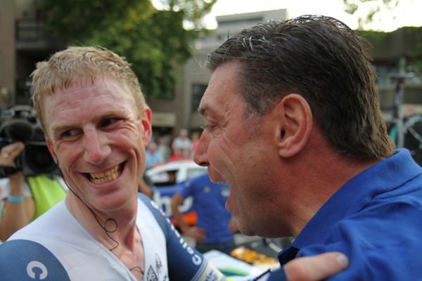 Lieuwe Westra with sports director Michael Cornelisse