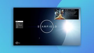 Starfield start screen