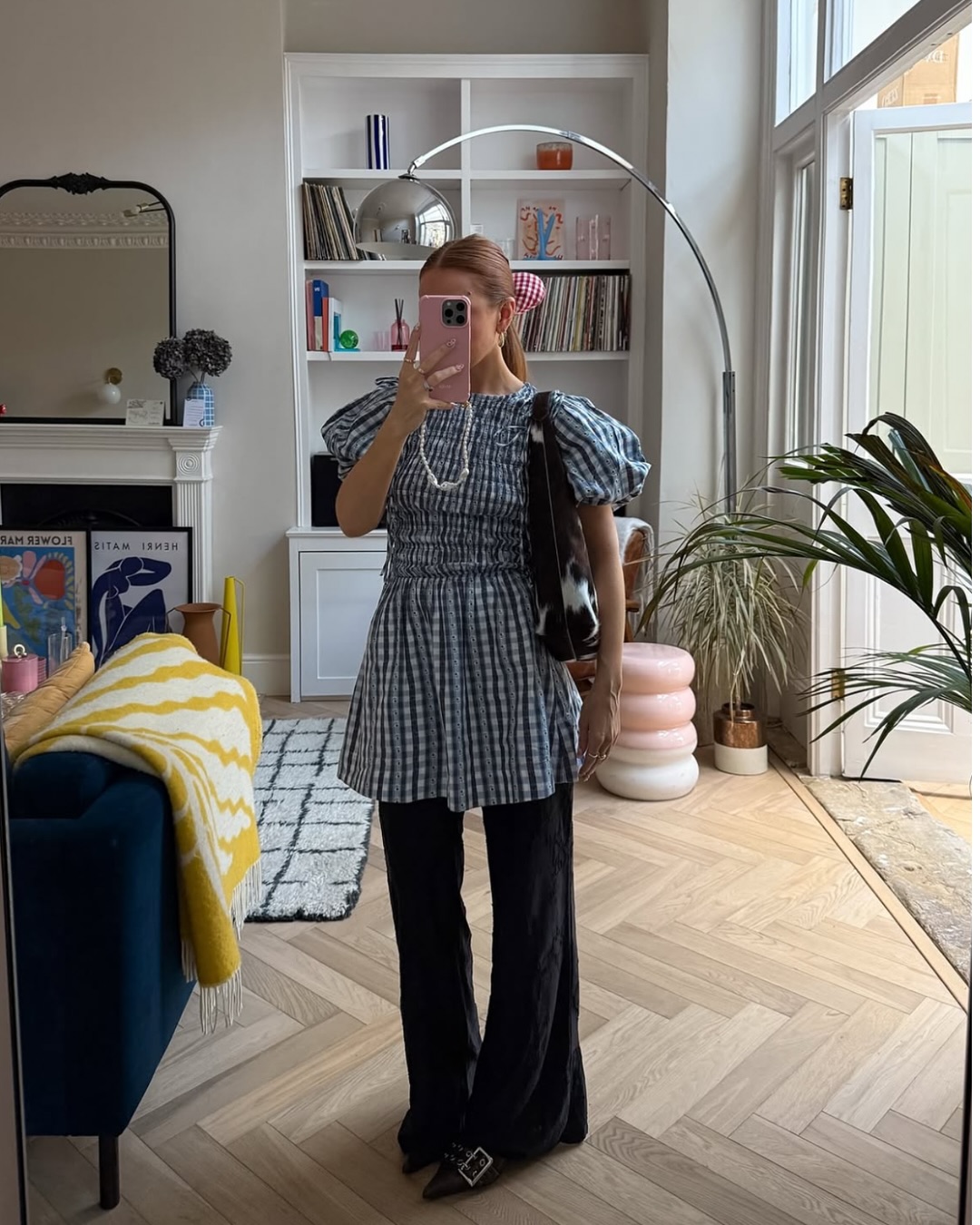 Woman in Damson Madder dress