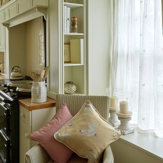 kitchen corner with dining chair near window