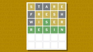 Wordle answer for game 894 on a yellow background