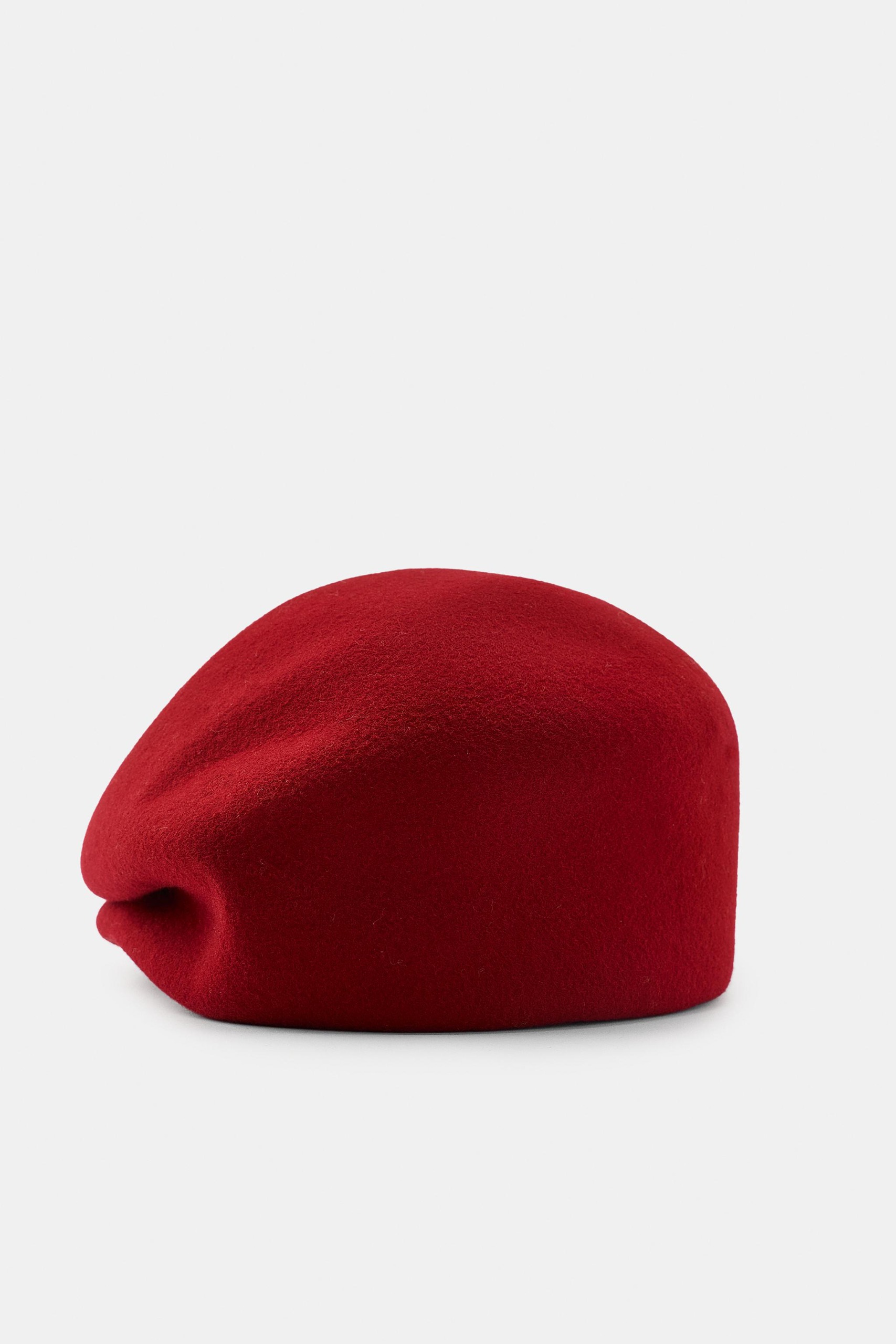 zara red wool hat