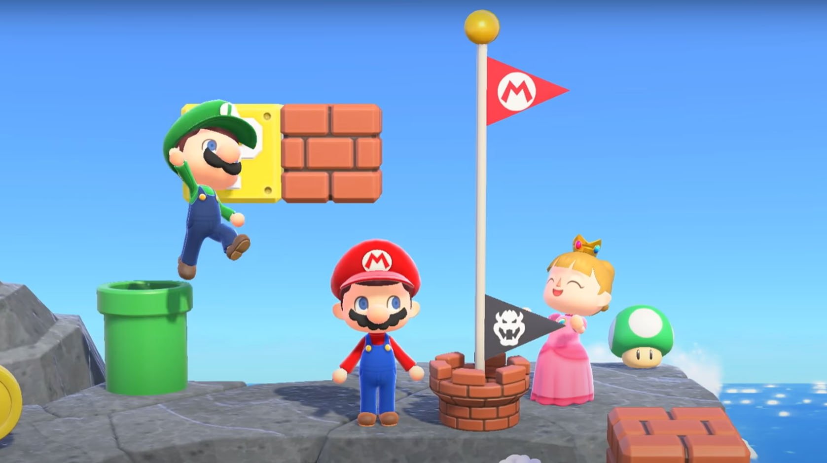 Animal Crossing Mario Items And Clothes Pipes Flagpoles Thwomps 