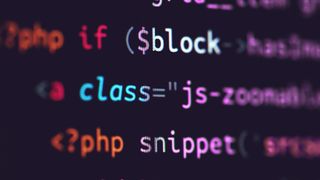 An extreme close up of code on a screen