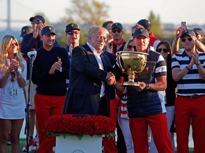 Donald Trump Dedicates Presidents Cup To Texas, Puerto Rico and Florida