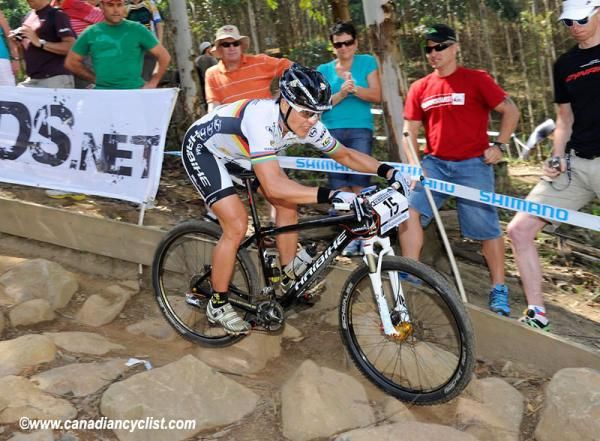 Sabine Spitz (Sabine Spitz Haibike Team) is the 2008 Olympic Champion