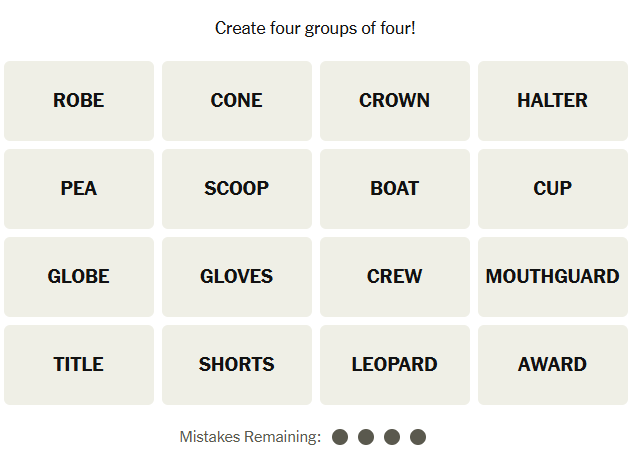 The New York Times Connections puzzle on January 24, 2026
