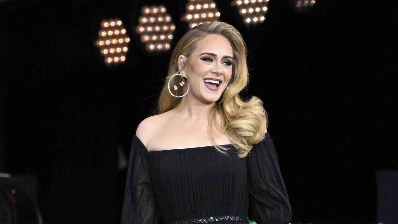 Adele performs on stage as American Express present BST Hyde Park