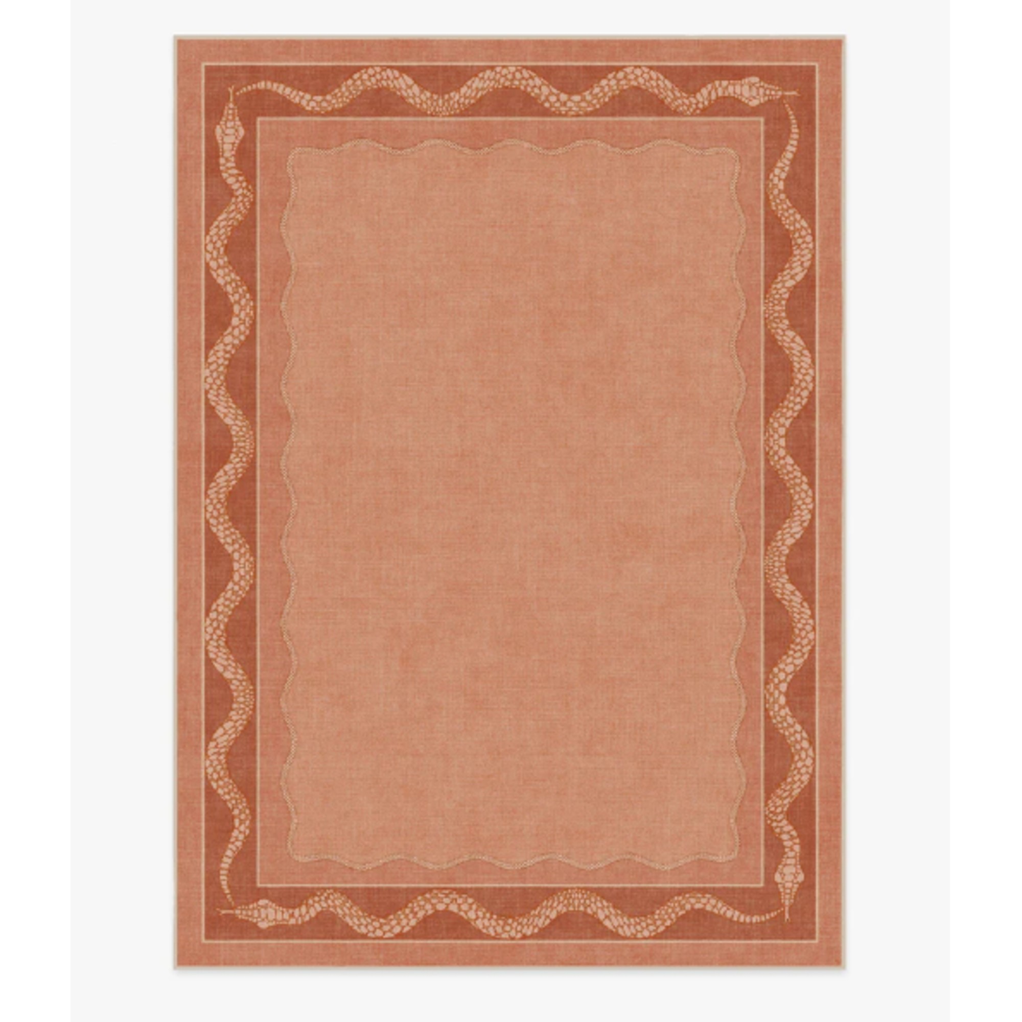 Ruggable x Matthew Williamson Serpent Border Coral Flatwoven Rug