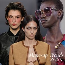 Models wearing a variety of the top make-up trends 2025