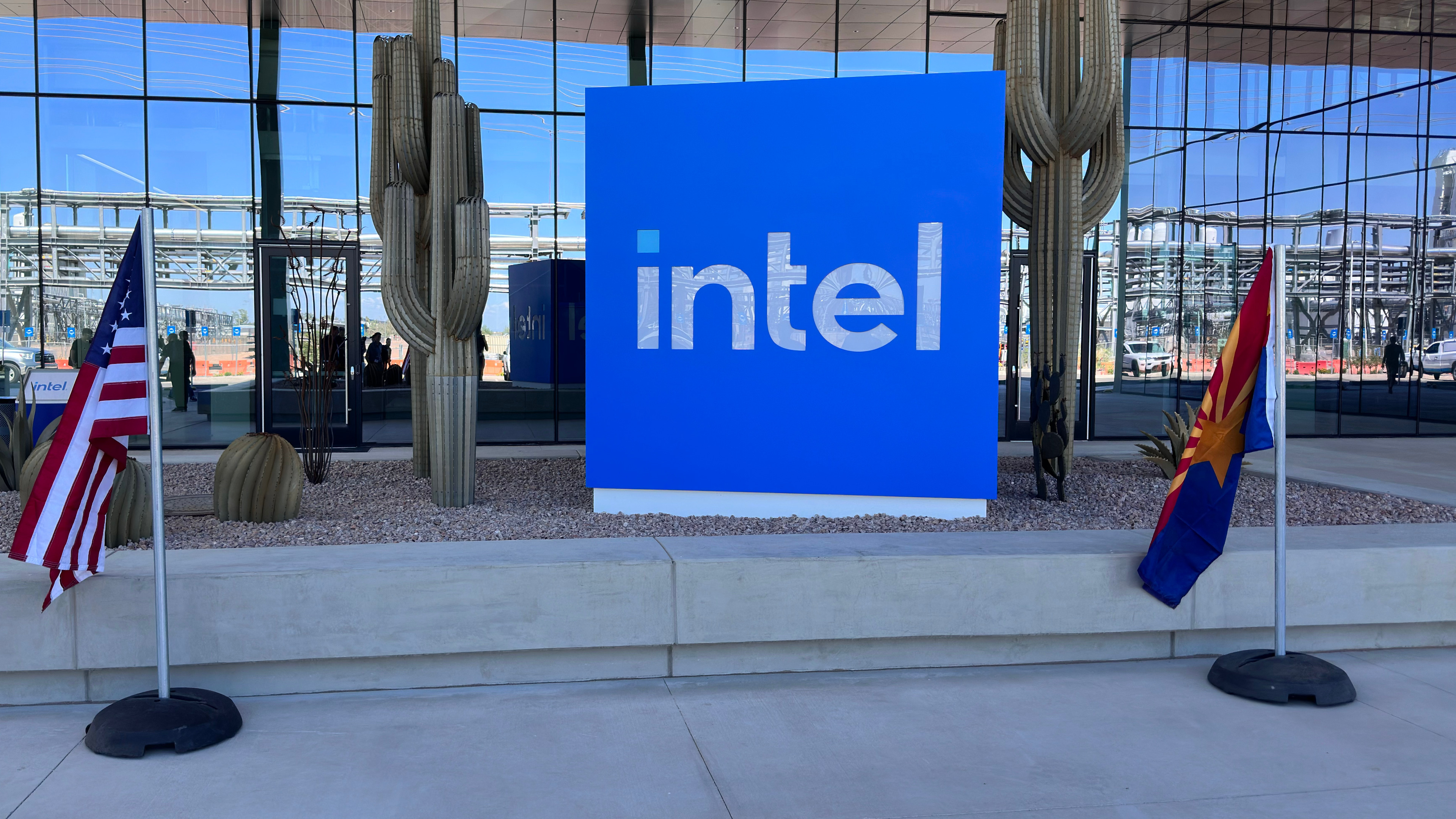A photo of the main entrance to Intel&#039;s foundry in Arizona, US