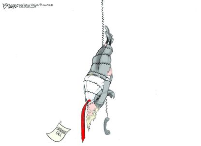 Political Cartoon U.S. Trump Ukraine impeachment