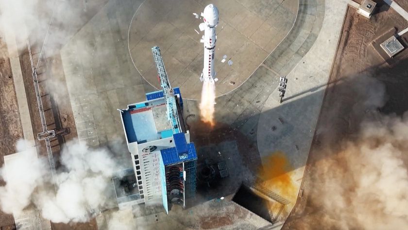 A Chinese Long March 4B rocket launches the Yaogan 47 satellite to space from Jiuquan Satellite Launch Center on Dec. 9, 2025. 