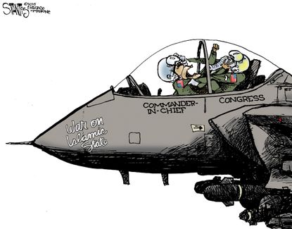 Obama cartoon U.S. Congress ISIS War bipartisan