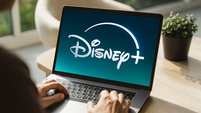 The Disney+ logo appearing on a laptop screen