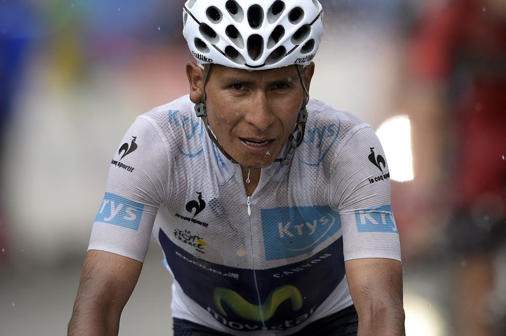 Nairo Quintana at the finish of stage 12.