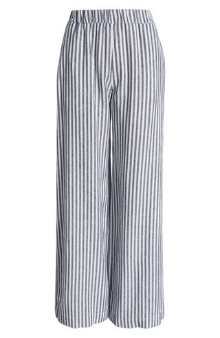 Stripe Wide Leg Linen Blend Pants