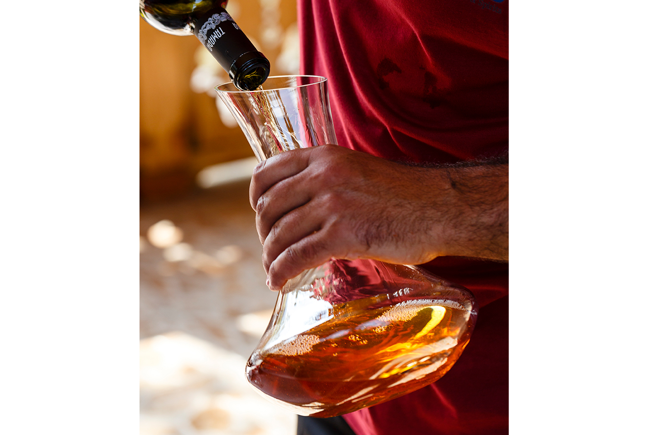 Serve orange wine as you would a light red. Credit: Miles Willis