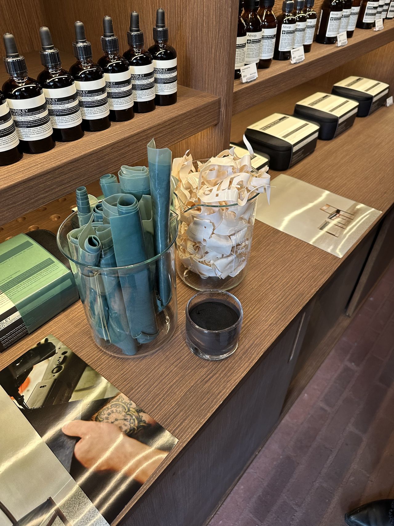 Display of Other Matter's recycled vinyl upholstery during 3 Days of Design
