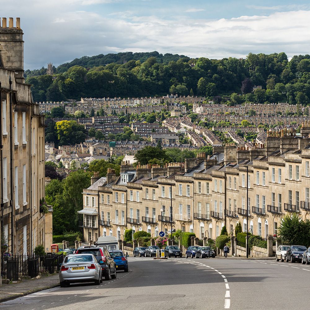 Street with terraced houses