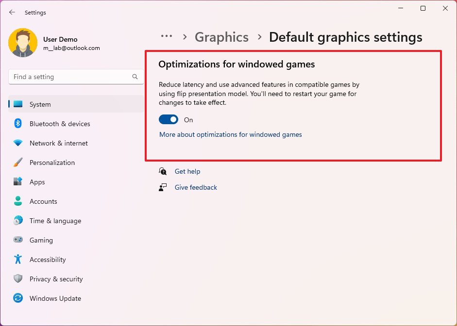 Optimizations for windowed games