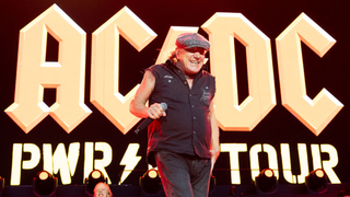 Brian Johnson of AC/DC performs on stage during a concert for the Power Up tour at Murrayfield Stadium on August 21, 2025 in Edinburgh, Scotland. 