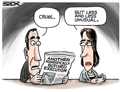 Editorial cartoon Oklahoma botched execution