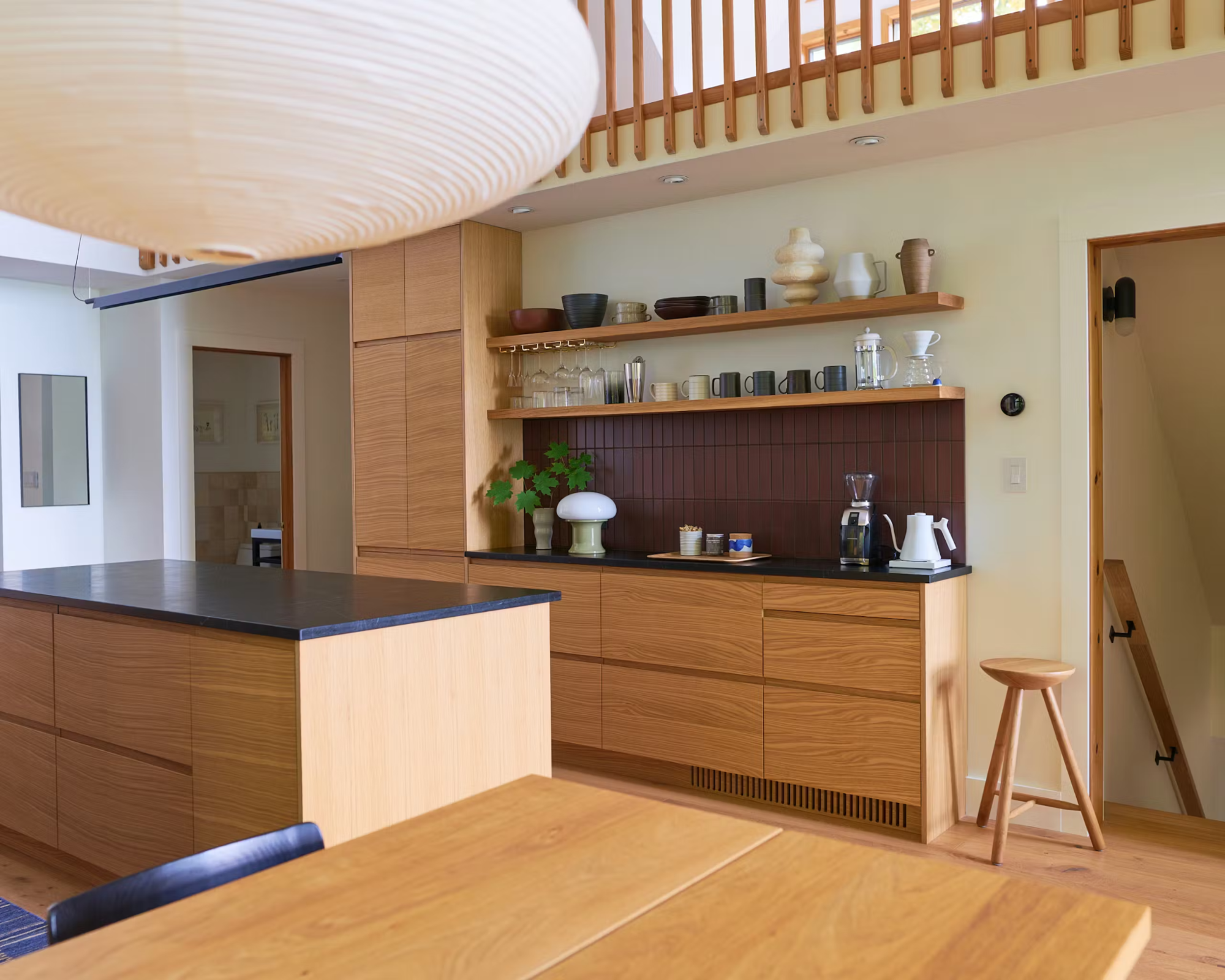 An IKEA METOD kitchen with modern, minimalist wooden cabinet fronts