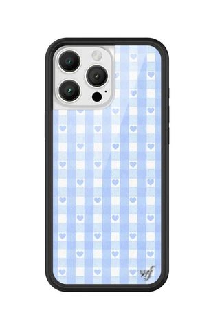 Blue Gingham Hearts Iphone Case Iphone 16 Pro Max