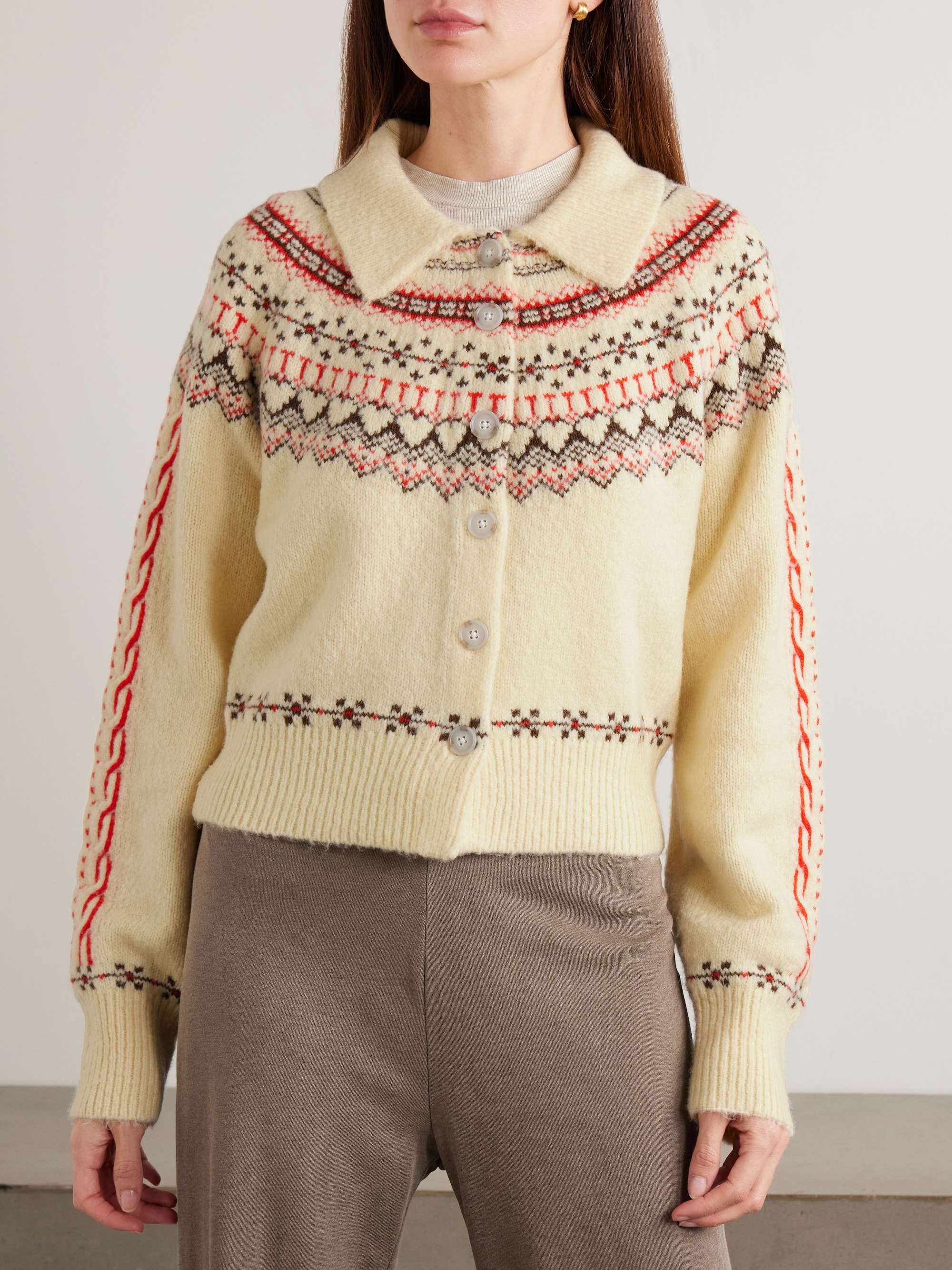 Cloud Chalet Fair Isle Wool and Cashmere-Blend Cardigan