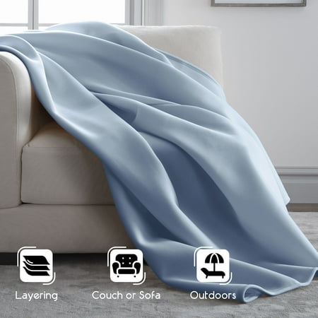 Vellux Twin Blanket - All-Season, Pet Friendly & Lightweight (66"x90"), Blue