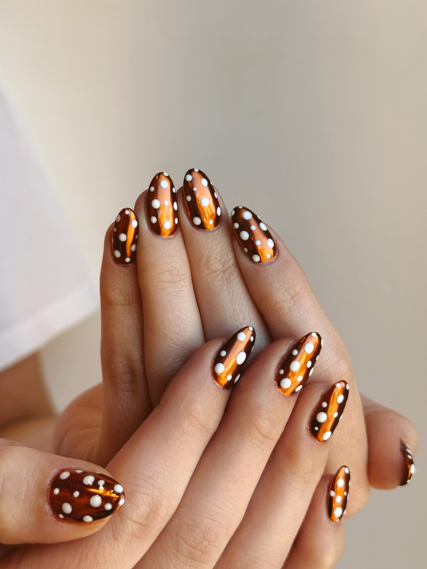 Copper chrome nails.