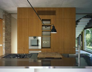 Kitchen with European oak storage