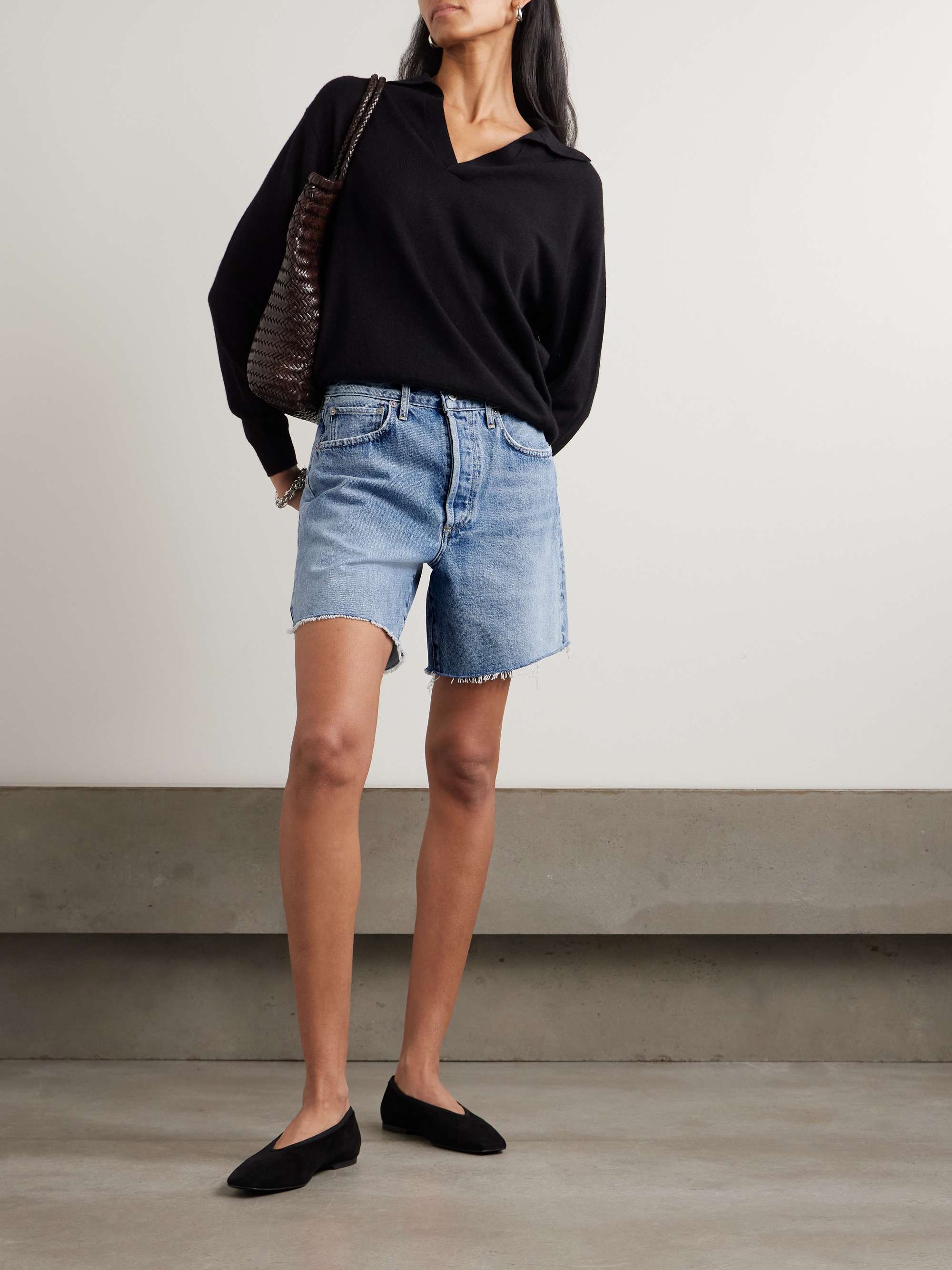 Marlow Frayed Denim Shorts