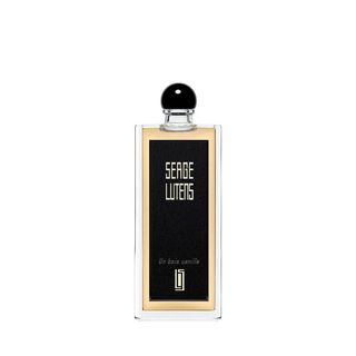 Serge Lutens Un Bois Vanille EDP in a glass bottle with black packaging in one of the best vanilla perfumes.